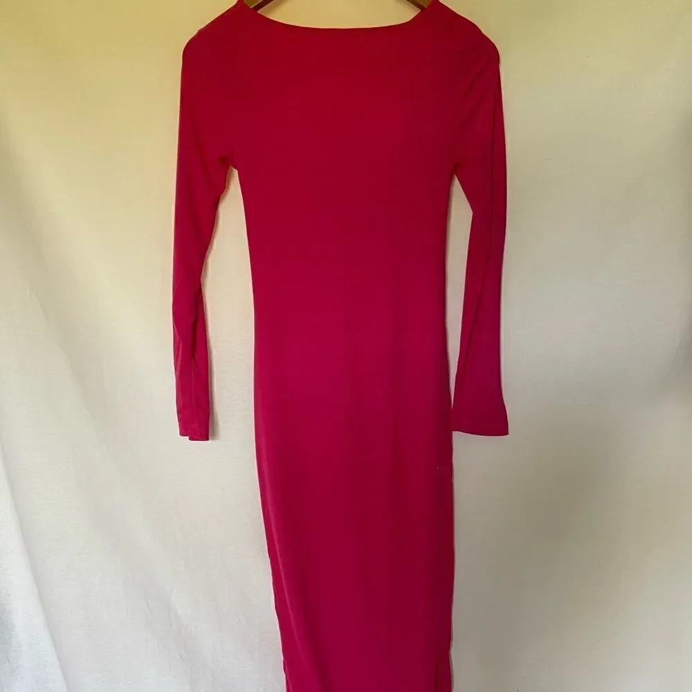 Pink Cut out Bodycon midi dress